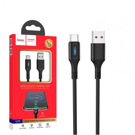 USB кабель Hoco U79 "Admirable Smart Power" Type-C 1.2m черный
