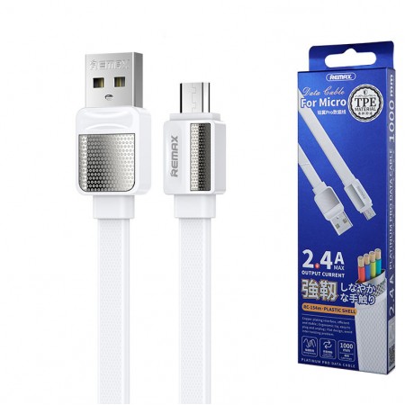 USB кабель Remax Platinum RC-154m micro USB белый