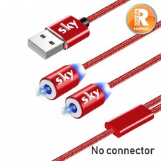 Кабель магнитный USB SKY (R DUAL-line) без коннектора (120 см) Red