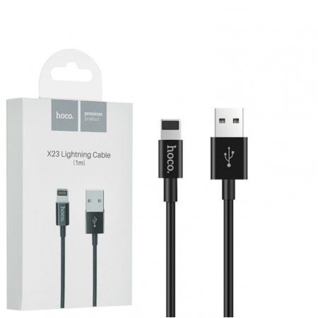 USB кабель Hoco X23 "Skilled" Lightning 1m черный