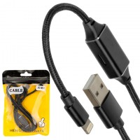 USB Кабель переходник XG W661 Lightning + audio-Lightning тех.пакет черный