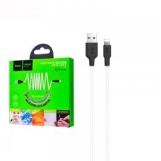 USB Кабель Hoco X21 Plus ″Silicone″ Lightning 1М черно-белый