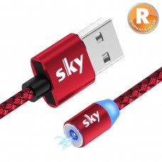Кабель магнитный USB SKY (R-line) без коннектора (100 см) Red