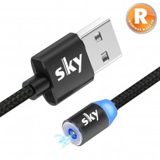 Кабель магнитный USB SKY (R-line) без коннектора (100 см) Black
