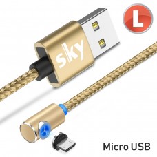 Магнитный кабель SKY microUSB (L) для зарядки (100 см) Gold