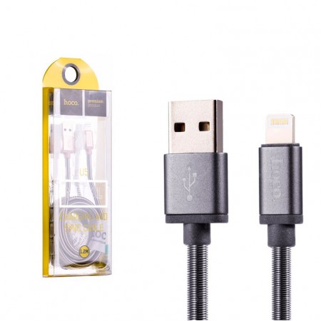 USB кабель Hoco U5 "Full-Metal" Lightning 1.2m серый