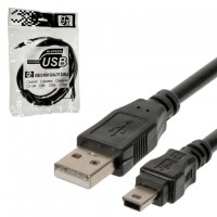 USB кабель mini USB для GPS 1.5m тех.пакет черный