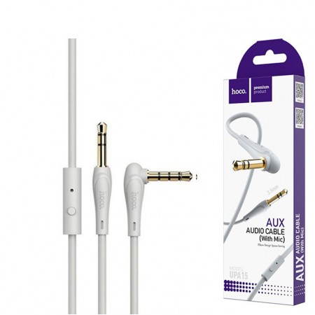 AUX кабель Hoco UPA15 ″Audio″ с микрофоном 1m серый