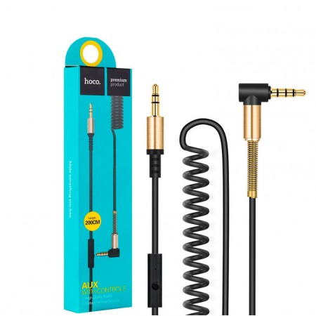 AUX кабель 3.5mm Hoco UPA02 с микрофоном 2 метра черный
