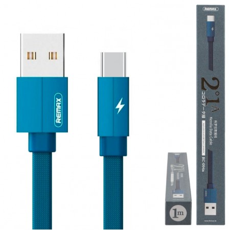 USB кабель Remax RC-094a Kerolla Type-C 1m синий