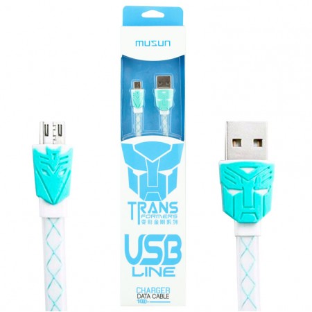 USB кабель Transformer micro USB 1m белый (del)