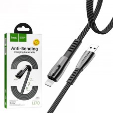 USB Кабель Hoco U70 ″Splendor″ Lightning 1.2М черно-серый