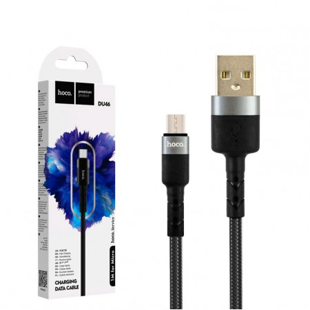 USB кабель Hoco DU46 "Charging" micro USB 1m черный