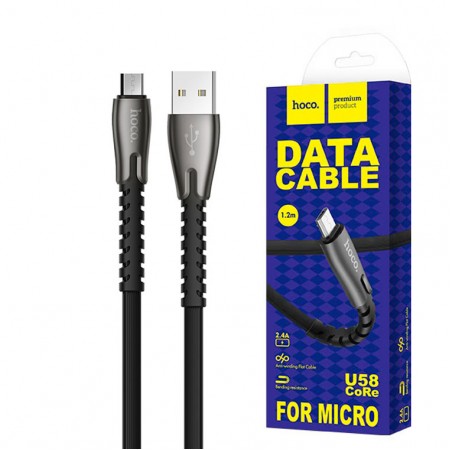 USB кабель Hoco U58 "Core" micro USB 1.2m черный