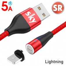 Магнитный кабель SKY (AM60) apple-lightning (SR 5A-201) для зарядки и передачи данных (100 см) Red