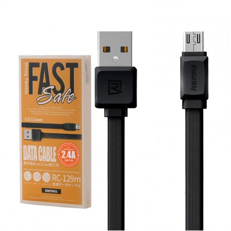 USB кабель Remax RC-129m Fast Pro micro USB 1m черный