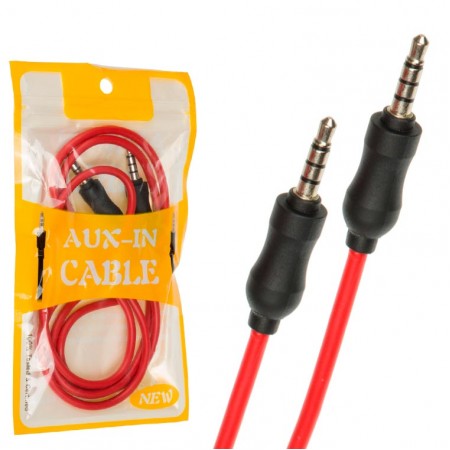 AUX кабель 3.5-3.5 деш тех.пакет красный