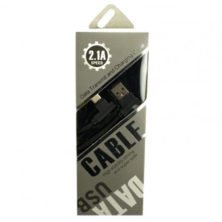 USB кабель Speed cloth 2.1A Type-C 2L-образный 1m черный