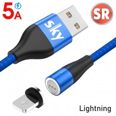 Магнитный кабель SKY (AM60) apple-lightning (SR 5A-201) для зарядки и передачи данных (100 см) Blue
