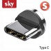 Магнитный кабель SKY (AM60) 3в1 (SR 5A-201) для зарядки и передачи данных (100 см) Black