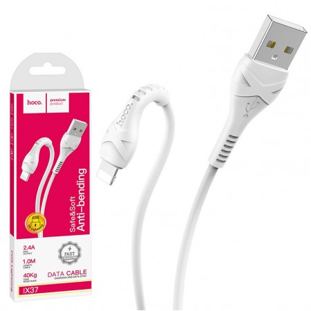 USB кабель Hoco X37 "Cool power” Lightning 1m белый