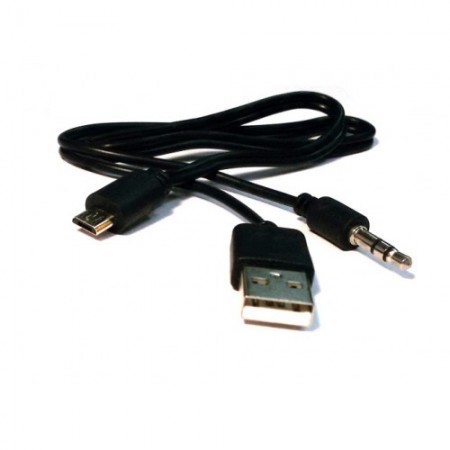Кабель USB - Micro USB - AUX - антенна шнур для портативной колонки 0.5m черный