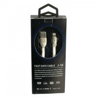USB кабель J-10 Fast Charge 2.4A Apple Lightning 1m белый