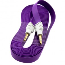 AUX кабель 3.5 плоский 3 метра фиолетовый