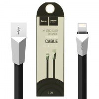 USB кабель Hoco X4 ″Zinc Alloy Rhombic″ lightning 1.2m черный