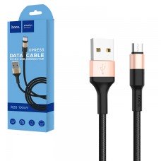 USB кабель HOCO X26 ″Xpress″ micro USB 1m черно-золотистый