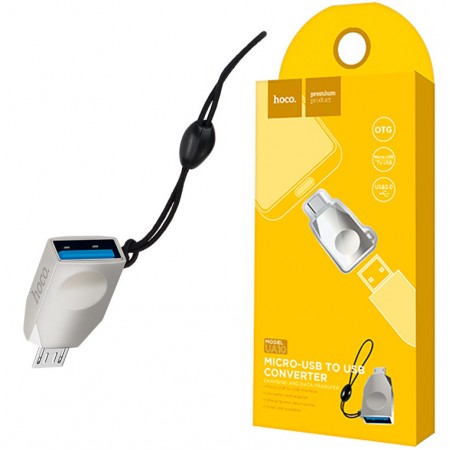 Переходник HOCO UA10 USB OTG - Micro USB серебристый