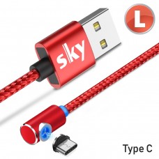 Магнитный кабель SKY type C (L) для зарядки (100 см) Red
