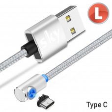 Магнитный кабель SKY type C (L) для зарядки (100 см) Silver
