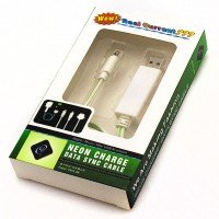 USB-Micro USB шнур Neon Charge Led для Samsung 0.8m White