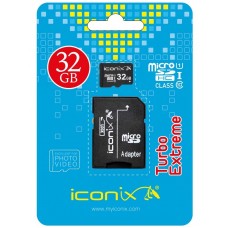 Карта памяти micro SD ICONIX 32GB class 10 с адаптером SD