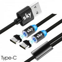 Кабель магнитный USB SKY (R DUAL-line) Type-C (120 см) Black