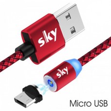 Кабель магнитный USB SKY (R-line) Micro USB (100 см) Red