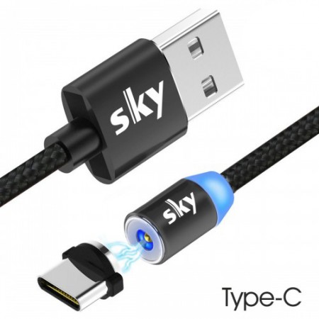 Кабель магнитный USB SKY (R-line) Type-C (100 см) Black