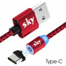 Кабель магнитный USB SKY (R-line) Type-C (100 см) Red