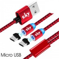 Кабель магнитный USB SKY (R DUAL-line) Micro USB (120 см) Red