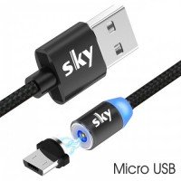 Кабель магнитный USB SKY (R-line) Micro USB (100 см) Black