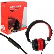 Наушники с микрофоном Sonic Sound E111 черно-красные