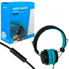 Наушники с микрофоном Sonic Sound E111 черно-голубые