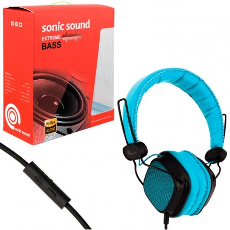Наушники с микрофоном Sonic Sound E168A синие