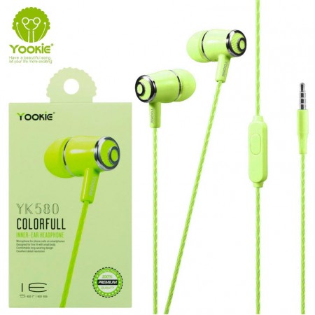 Наушники с микрофоном Yookie YK580 зеленые