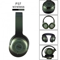 Bluetooth наушники с микрофоном P37 оливковые