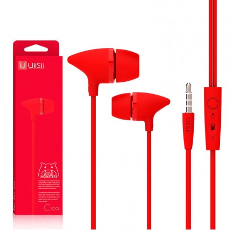 Наушники с микрофоном UiiSii C100 красные
