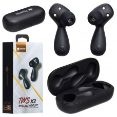 Bluetooth наушники с микрофоном DeepBass TWS-X2 черные