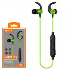 Bluetooth наушники с микрофоном Yison E14 черно-зеленые
