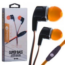 Наушники с микрофоном Deepbass D-16 черно-оранжевые